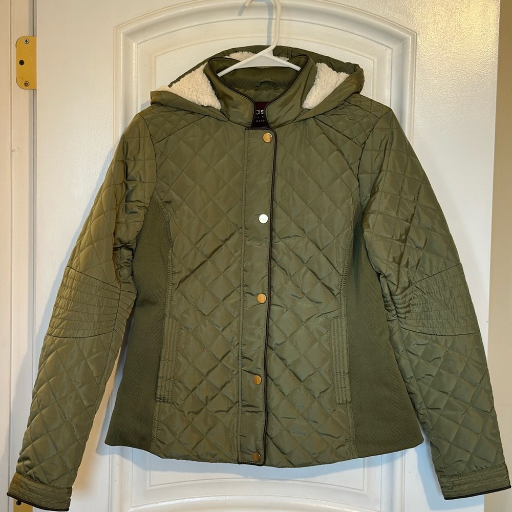 Ciso Green Quilted Bomber Jacket